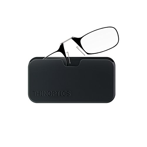 ThinOptics Universal Pod and +2.50 Reading Glasses Case Black with Black Frame
