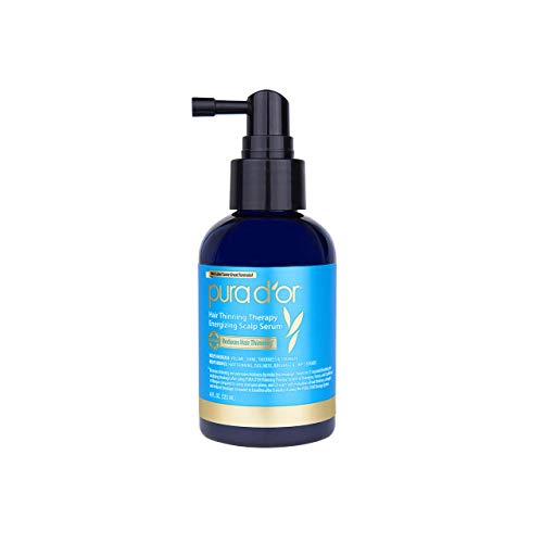 Pura D'Or Terapia de adelgazamiento del cabello del cuero cabelludo energizante serum revitalizante (120 ml) una infusión de aceite de argán, para todos los tipos de pelo (embalaje puede variar)