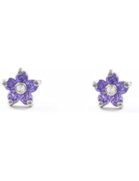 Ohrringe/Ohrstecker Kinder Amethyst - Weißgold 9 Karat (375)