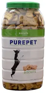 Purepet 100% Vegeterian Biscuit,Dog Treats- Jar, 905g