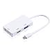 Produktbild Mini DP zu HDMI / VGA / DVI Adapterkabel, 3 in 1 Mini DisplayPort Thunderbolt Konverter Schnur für Apple Macbook, Macbook Pro / Air / Mini, iMac, Oberfläche pro 1 2 3 4, Thinkpad Carbon X1 Serie (Weiß)