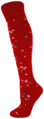 Ladies 1 Pair Garden Gallery Lambswool Welly Boot Red Floral