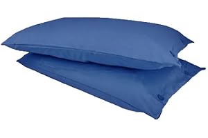 Russo Tessuti Coppia Federe Guanciali con Bottoni Cuscini Tinta Unita in Cotone 52 x 82 cm-Avion