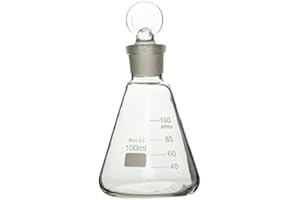 Rocwing Borosilicate 3.3 Glass Graduated Conical Erlenmeyer Flask with Stop (100ml)