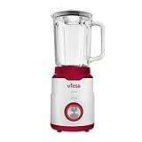 Potencía 600 w Ufesa BS4790 Activa - Batidora de Vaso, 600W, Jarra de cristal 1.5L, 3 velocidades + Turbo, 6 cuchillas de acero inoxidable