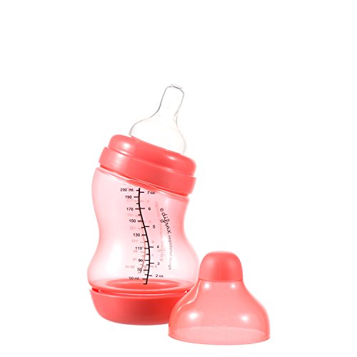 Difrax S-Baby Bottle (200 ml, Coral, Wide)