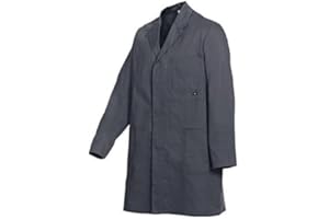 BP Workwear Basic 1310-150-53 Arbeitsmantel - Verdeckte Knopfleiste - Reine Baumwolle - Normale Passform - Größe: 56/58 - Farbe: dunkelgrau