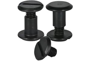 Q TOOLS 10 viti per libri, rivetti a vite, viti da cintura, colore, forma e dimensioni a scelta, spedizione dalla Germania (nero, 7 mm)