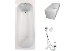 KALDEWEI Badewanne Stahl KOMPLETT SET 170x75cm + Wannenträger + Ablaufgarnitur weiß