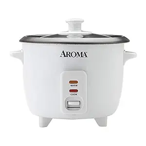 Aroma 6-Cup Pot-Style Rice Cooker, White (1)