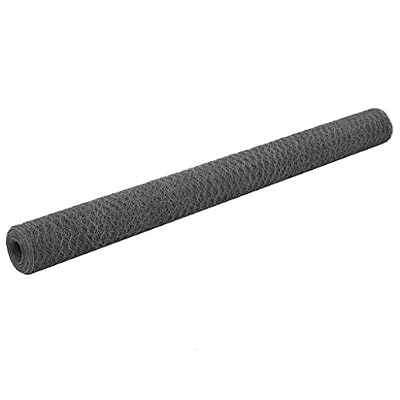 vidaXL Grillage Acier Revêtement PVC 25x1,5 m Hexagonal Gris Clôture de Jardin