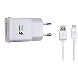 Samsung Cargador Rápido EP-TA20EWE 2A - Para Samsung Galaxy A5, A5 2016, A5 Edge, S6, S6 Edge, S7, S7 Edge y Note 4 USB 2.0 a micro USB, color blanco