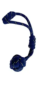Amazon Brand - Umi Big TUG Knotted Cotton Rope Teeth Cleaning and Chewing Toy for Dog/Puppy - (Blue and Yellow)