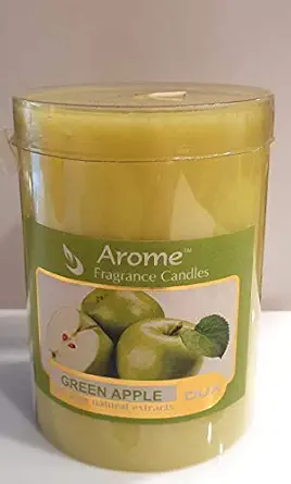 Green Apple Aroma Pillar Candle (3x3x4)