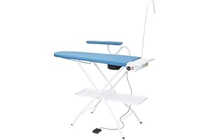 AEOLUS EOLO HOME & PROFESSIONAL EOLO ASSE da Stiro Professionale AS04 Piano Riscaldato Aspirante 112x42 cm Stabile Richiudibile Termostato Regolazione Temperatura Altezza Regolabile Braccetto Stiramaniche