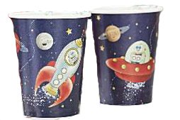 Partyset für 8 Kinder, ** NEU ** ┃ Rakete ┃Weltraum ┃ Weltall┃Teller ┃ Becher ┃ Servietten ┃Mitgebselset ┃Flummi ┃Metoriten Kaugummi ┃Space - 2