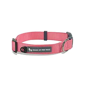 Heads Up For Tails Essentials Nylon Dog Collar - Dark Pink - S