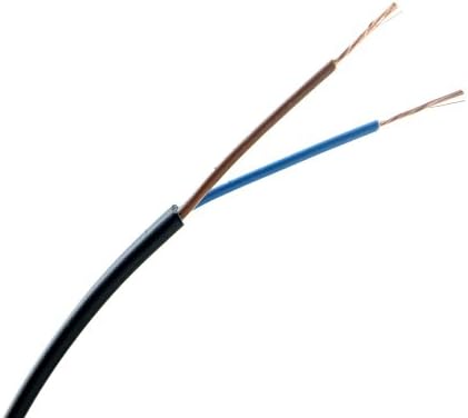 Zexum 989 2 Core PVC Flexible Power and Lighting Cable Flat Flex 2192Y, Black, 1 m