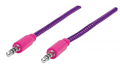 Preisvergleich Produktbild MANHATTAN Audiokabel Stoff 3,5mm Klinke 1,8m pink lila