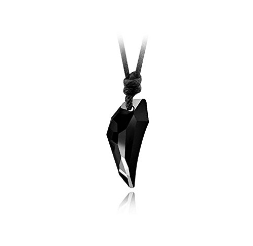 Yellow Chimes Wolf Tooth Crystal Collection Pendant for Men (Black)(YCFJPD-56WOLF-BK)
