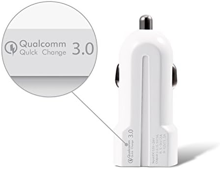 gulf y White Genuine QC3.0 Lightning Car Charger) Adapter For iphone ipad Samsung USB car charger (QC3.0 White)