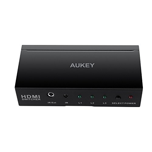 AUKEY HDMI Switch 3 Eingang 1 Ausgang Unterstützung 4K und 3D aus Metall für HDTV / Blu-ray-Player / DVR / Xbox / PS4 usw. - 8