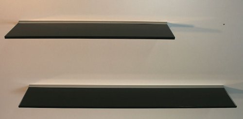 Set: 10 mm Glasregal 40×30 cm schwarz /Wandprofil LINO10 inkl. Befestigungsset - 2