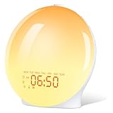 Kopolos Sunrise Alarm Clock Wake Up Light With Sunrise/sunset Simulation Dual Alarms Bedside Night Lamp Snooze Function Fm Radio 8 Natural Sound 14 Light Modes Daylight Alarm Clock