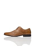 Mittelhohe Sohle find. Derby Schuhe Herren mit Struktur und Blockabsatz, Braun (Tan), 43 EU