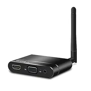 Decdeal X6W 1080P Wireless Display Receiver Wireless Dongle Miracast Airplay DLNA Mirror Screen with External AntennaVGA Audio Ports