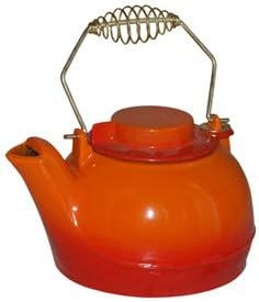 WSCWEKOR Kettle Cast Iron Fully Functional Enamelled Orange