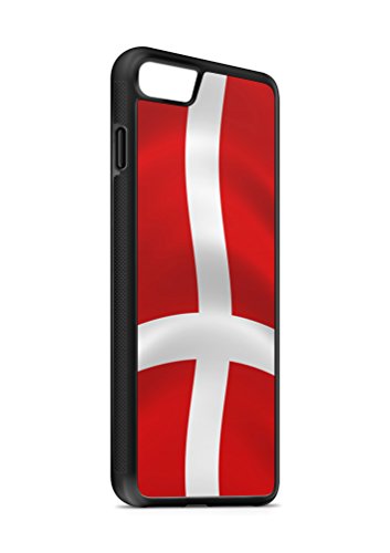 aina iPhone SE Silikon Schutzhülle Flexibles Slim Case Kratz und rutschfest Schwarz Dänemark Fahne Flagge
