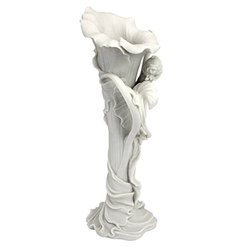 Design Toscano Calla-Lilien-Jungfrau, Jugendstil-Vase aus Marmor-Kunstharz - 4