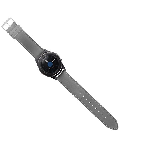 Preisvergleich Produktbild OKCS Samsung Gear S2 Classic Uhrband aus echt Leder grau