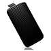 Produktbild TheTechTree - Schwarz PU Leder Carbon-Slip In Pull Up Tab Tasche Hülle Case für BlackBerry Porsche Design P'9981, Torch 9860