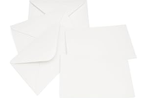 JEYEFFE Buste colorate con bigliettini, set 100 buste + 100 biglietti, mini formati 7 x 11,2 cm e 14 x 9 cm, per matrimoni, feste, compleanni, regali e biglietti di auguri (BIANCO, 14 x 9 CM)