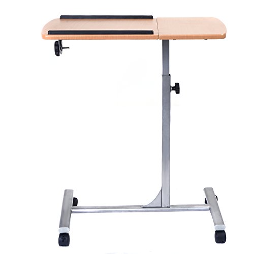 Costway Notebookständer Laptoptisch Notebooktisch Rolltisch Betttisch Pflegetisch mit Rollen und Bremsen höhenverstellbar - 3