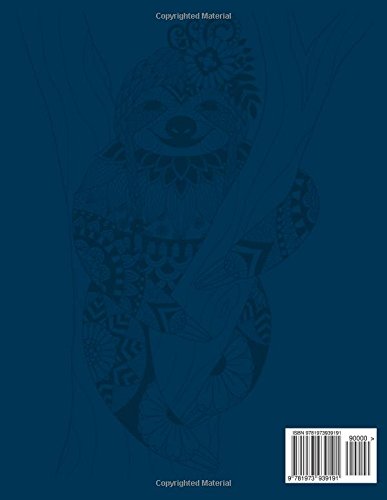 Sloth Coloring Book For Grown Ups: Large Print Sloth One Sided Sloth Coloring Book For Grownups, Men, Women and Youths Relaxing Sloth Designs & Patterns (Sloth, Sloths, Coloring Book For Grown Ups)
