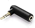 adaptare 10120 Winkel-Adapter 3,5mm Klinkenstecker (3-polig) auf Klinkenkupplung (3-polig), vergoldet, schwarz