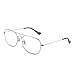 Produktbild Flieger Blaues Licht blockiert Computer Brillen, Platz Augenschutz Video Eyeglasses Anti Blendung Damen Herren(Silberrahmen Schwarz Tempel Tipps)