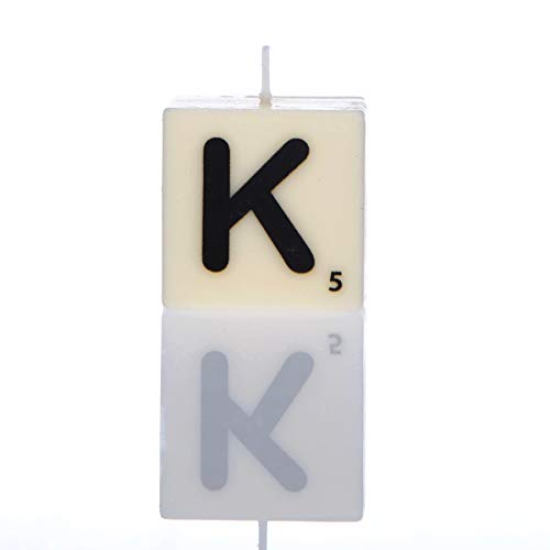 Boxer Gifts K Letter Candle,White,One Size,SP9121