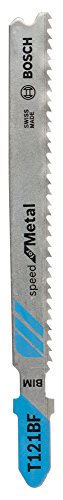 BOSCH Stichsägeblatt T 121 BF, Speed für Metal, 5-er Pack, Bleche, 2608636702