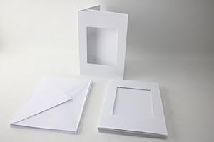 COINGALLERY Pr Craft Pkt.10 A5 3 Fold Aperture Cards & Envelopes - White