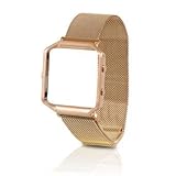 Für Fitbit Blaze Band, wearlizer Milanaise Loop Armbanduhr Band Ersatz mit Metall Rahmen Edelstahl Armband für Fitbit Blaze