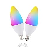 Smart LED Lampen,WLAN Alexa Glühbirne E14 LED Warmweiss 4.5W,WiFi Kerzenform Lampe RGBCW Dimmbar Birne, 16 Millionen Farben Kein Hub Kompatibel mit Alexa Google Home,2 Stück [Energieklasse A+]