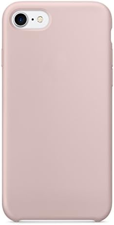 LINDIANSHUMA iPhone 8 Case, iPhone 7 Case, Liquid Silicone Gel Rubber Case with Soft Microfiber Cloth Lining Cushion for Apple iPhone 8 (2017)/iPhone 7 (2016),Pink Sand