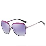 Polarización MNGF&GC Gafas de sol europeas y americanas con lentes de ojo de gato, lentes de cejas de lentes de colores con montura mixta, color violeta