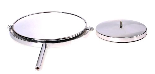 HIMRY Standspiegel 10x Vergrößerung, 8 inch, Kosmetikspiegel 360° drehbar. Verchromten Schminkspiegel Rasierspiegel Badzimmerspiegel, Zweiseitig: Normal+ 10fach Vergrößerung, KXD3108-10x - 7