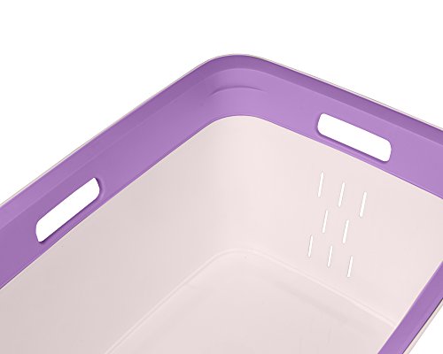 Wäschetruhe Wäschekorb Wäschepuff mit Belüftung Moda Savon 45 Liter mit 4 Griffen Wäschesammler - 4