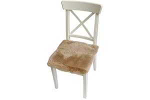 Hollert German Leather Fashion Lammfell - SITZKISSEN/STUHLAUFLAGE 40 x 40 cm Merino Fell Farbe Cappuccino